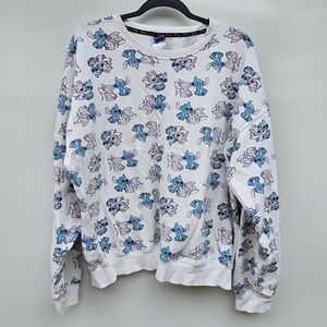 Disney White and Blue Character Print Sweater